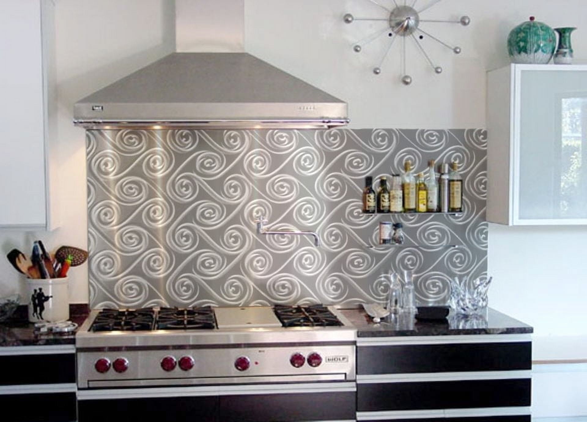 Twister Decorative Stainless Steel Kitchen Backsplash 24" x 48"