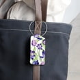 thumbnail image 6 of Square 2Pack PU Leather Pink Purple Flowers Cruise Luggage Tag with Privacy Cover and Stainless Steel Ring - Suitable for Travel Handbags Backpacks Luggage Tags, 6 of 6