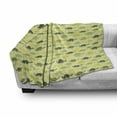 thumbnail image 3 of Dinosaur Soft Flannel Fleece Throw Blanket, Repeating Pattern of Dinosaur Stegosaurus in Various Green Shades Kids Nursery, Cozy Plush for Indoor and Outdoor Use, 50" x 70", Multicolor, by Ambesonne, 3 of 6