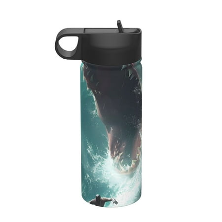 

Tideii Surfing Shark for 18OZ Insulated Space Bottle Stainless Steel Water Cup with Straw Suitable for Outdoor Sports Unisex