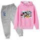 thumbnail image 3 of Conjunto de dos piezas con sudadera y pantalones para niñas de 3 a 14 años con estampado creativo de Mickey y Minnie de Disney clásico de Harajuku, 3 of 5