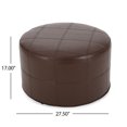 thumbnail image 3 of Noble House Derring Faux Leather Small Ottoman, Dark Brown, 3 of 8