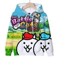 thumbnail image 3 of Sudadera con capucha del juego de dibujos animados The Battle Cats para niños, ropa de abrigo informal para niños, sudaderas para niñas kawaii, camisetas tipo pulóver, sudadera, 3 of 5