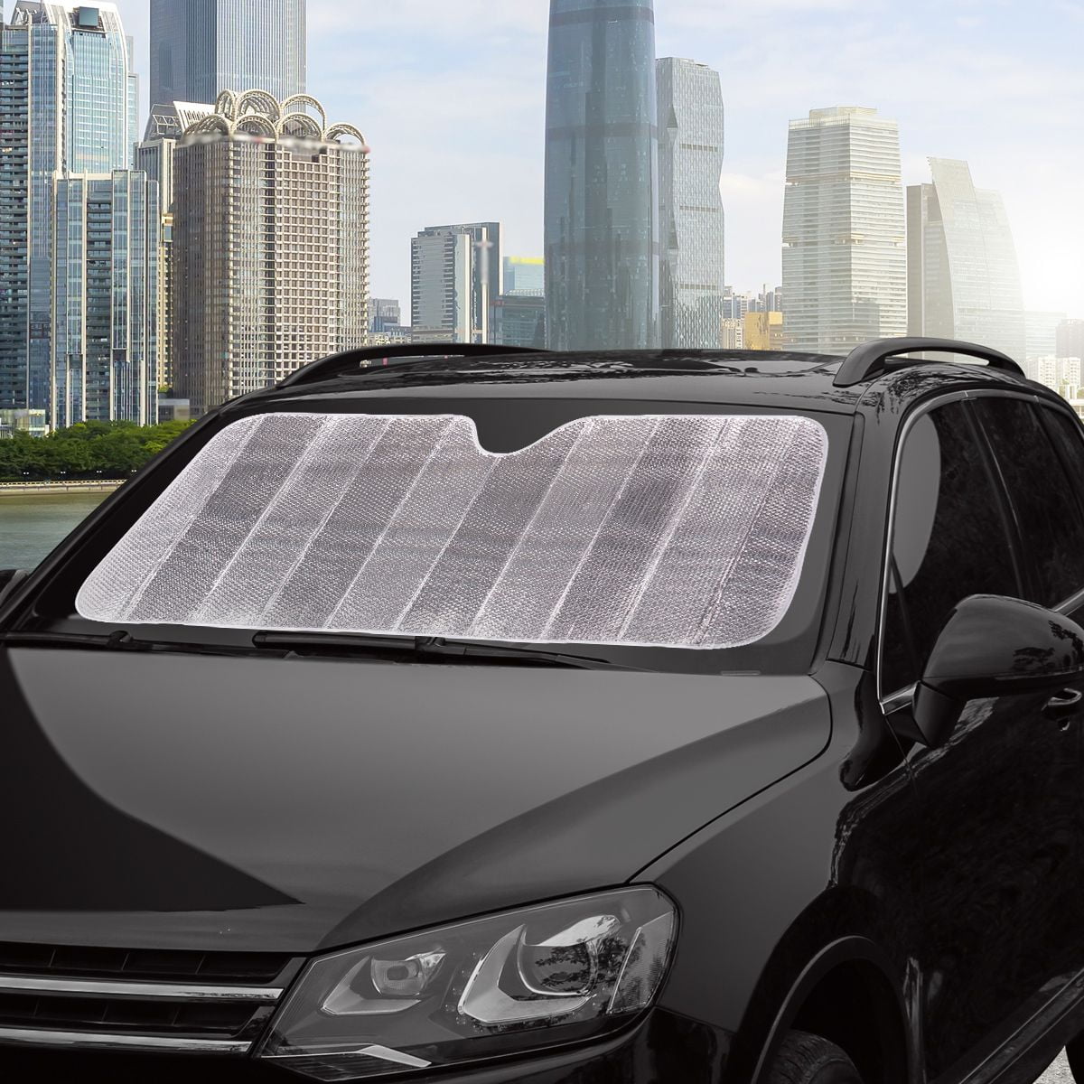 Auto Drive 1 Count Heavy-duty Silver Accordion Sunshade Product Size 63'' x 28.5'',