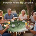 thumbnail image 3 of Round Outdoor Tablecloth with Umbrella Hole and Zipper, Green Ocean Waves Tablecloth with Elastic Waterproof, Chic Rustic Abstract Ombre Stripes Art Patio Table Covers for 45" - 54" Pool Tables, 3 of 9
