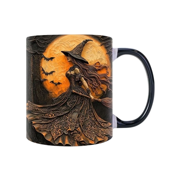 Taza de Mago de Halloween | Cerámica | Diseño Espeluznante | Ideal para Regalar | Gran Capacidad | Decoración Festiva para El Hogar | 1 Taza