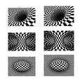 thumbnail image 6 of Yuedong 3D Illusion Carpet Velvet Home Office Rectangular Visual Geometry Carpet Optical Illusion Rug Velvet(Black & White), 6 of 9