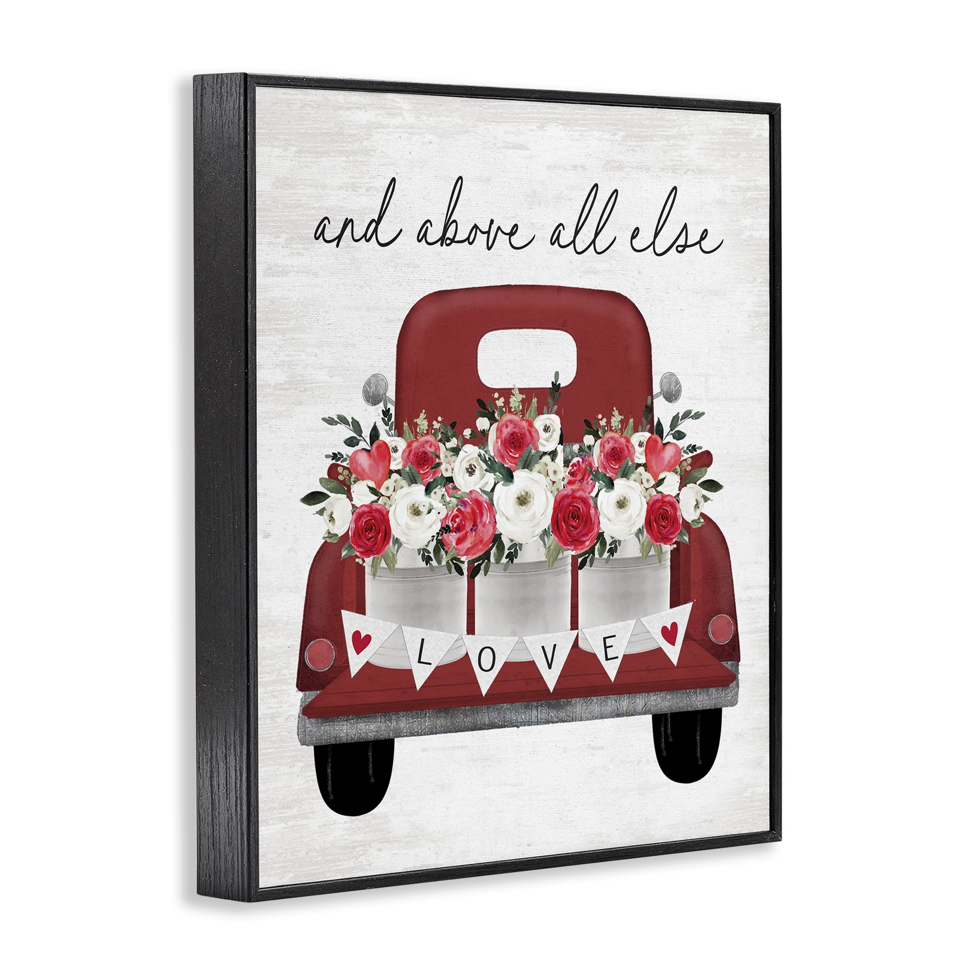 Stupell Industries Love Above All Else Transportation Painting Black Framed Art Print Wall Art, 11 x 14