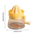 thumbnail image 3 of Citrus Lemon Orange Juicer, Manual Hand Cranked Juicer with Built-in Measuring Cup and Grater, Easy to Clean, High Juice Extraction for Home Use, 3 of 8