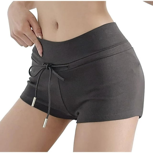 Timegard Running Shorts for Women Drawstring Slim Comfy Solid Color Casual Workout Yoga Shorts Summer