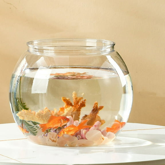 Soimiss 2Pcs Transparent Plastic Fish Bowls for Desktop Decor with Globe Shape Design