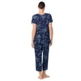 thumbnail image 3 of Aria Women’s Knit Flutter Sleeve Scoop Neck Henley Top and Cropped Pant Sleepwear Pajama Set, Sizes up to 5X, 3 of 7