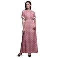 thumbnail image 1 of Bimba Rayon Red Berries & Polo Rose Floral Ladies Long Gown Boho Beach Cocktail Party Maxi SlitÂ&nbsp;Dress-XX-Large, 1 of 6