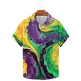 thumbnail image 2 of KeShDi Mardi Gras Shirts for Men Button Down Tshirts Short Sleeve Men's Carnival Printed Short Sleeved Collar Button Up Shirt Multicolor M, 2 of 5