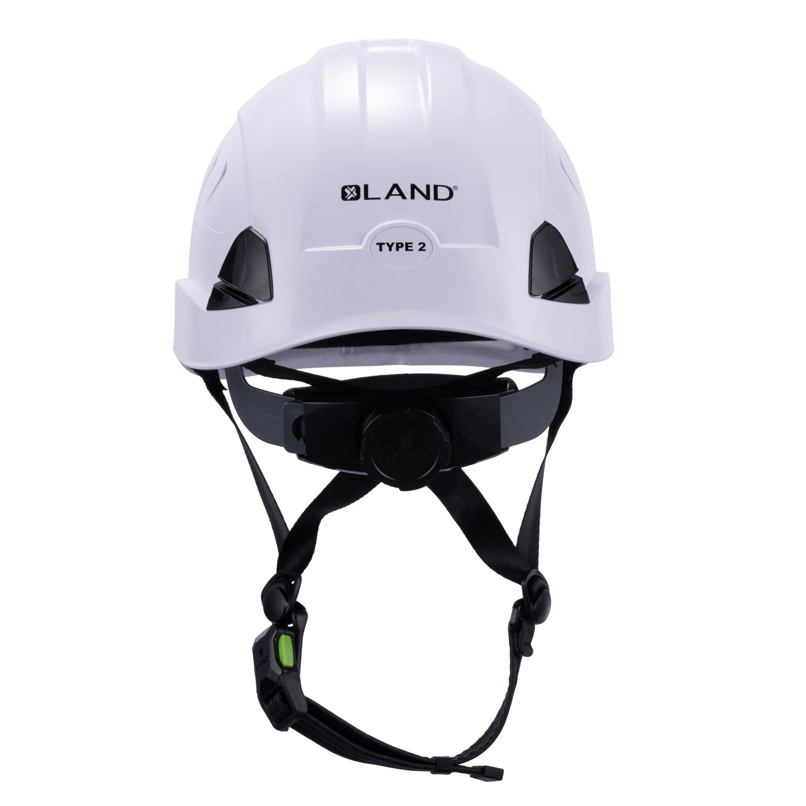 Land Helmets Frontier Type 2 Class C Vented Safety Helmet - ANSI/ISEA Z89.1 Type II OSHA Compliant Hard Hat - White