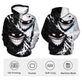 thumbnail image 4 of Rebaike Yin Yang Inspired Hoodie for Men Women, Black White Duality Monster Grin Graphic Pullover, Creepy Smile Gothic Streetwear Sweatshirt, Light and Dark Abstract Hooded Top ﻿, 4 of 8