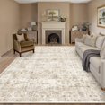 thumbnail image 5 of BERTHMEER 8'x10' Large Area Rugs for Living Room Washable Bedroom Rugs Distressed Vintage Oriental Traditional Print Low Pile Beige Rugs for Dining Room Farmhouse Nonsilp Carpet, Beige, 5 of 6