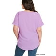 thumbnail image 4 of Zenana Women & Plus V-Neck Heavy Dobby Boat Neck Rolled Short Sleeve Blouse Top, 4 of 4