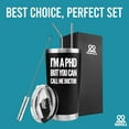 thumbnail image 5 of I''m a PHD But You Can Call Me Doctor Vacuum Insulated Stainless Steel Tumbler 20oz Dr Medical Doctorate Student Graduation Retirement Congratulations Travel Mugs with Straw and Removable Lid, 5 of 7