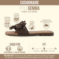 thumbnail image 3 of Cushionaire Gemma Knit Flat Slides for Women, Square Toe Sandals with Woven Flower Detail and Memory Foam, 3 of 18