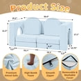 thumbnail image 3 of Linor 10PCS Modular Kids Play Couch, Kids Couch with Climbing Slope, Toddler Couch for Playing, Creating, Sleeping, Indoor Kids Sofa for Boys and Girls, Light Blue, 3 of 8