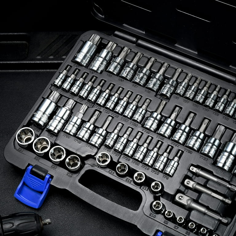 EPAuto Drive Torque Torx Bit and External Socket Set, 63-Piece