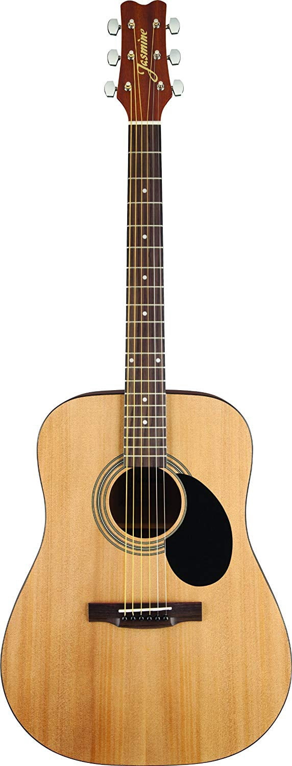 Jasmine S35 Dreadnought Acoustic Guitar Bundle with Gig Bag, Strings, Tuner, Strap, Picks, Instructional Book, DVD and Austin Bazaar Polishing Cloth, Natural