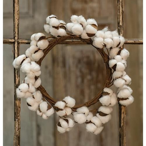 Cotton Ball Wreath 12"