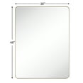 36 in. W x 48 in. H Rectangular Stainless Steel Framed Wall Mounted