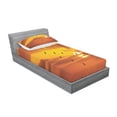 thumbnail image 3 of Ambesonne Nature Fitted Sheet & Pillow Sham Set, Birds Flying at Sunset, Full, Orange, 3 of 3
