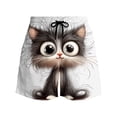 thumbnail image 4 of BRGZLK Mens Beach Shorts Summer Drawstring Waist Funny Animal Expression Printing Summer Swim Trunks Novelty Beachwear Sports Vacation Shorts with Pockets, 4 of 6