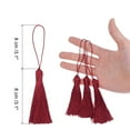 thumbnail image 2 of Uxcell 45Pcs Mini Silky Bookmark Tassels, Handmade Soft Floss Craft Tassels with Cord Loop, Rojo Vino, 2 of 6