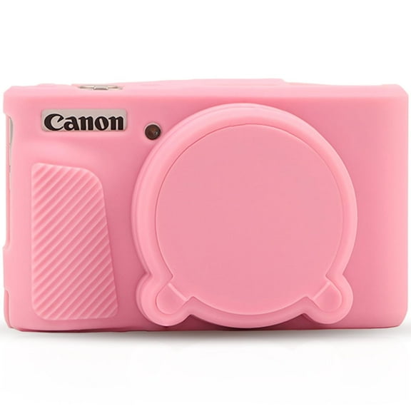 Camera Cover for Canon PowerShot SX730 HS, SX740 HS Digital Camera, Soft Silicone Protective Cover with Removable Lens Cap, Travel Camera Case for Photographers - Pink