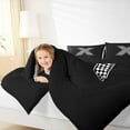 thumbnail image 4 of Feelyou Boys Initial Letter X Bedding Comforter Set, Black Monogrammed A to Z Twin Comforter Sets, Cartoon Theme Reversible Bedding Set, Ultra Soft Home Decor, 2-Piece, 4 of 8