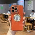 thumbnail image 1 of Funda de teléfono con agujero de logotipo chapado en oro de lujo para iPhone 14 13 12 Pro Max 11 XS 7 8 Plus, protección de cámara con logotipo transparente de silicona suave Tan Jianjun unisex, 1 of 2
