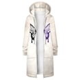 thumbnail image 3 of Lovskoo 2024 Winter Coats for Women 2023 Trendy Zip Up Hoodies Fleece Jacket Gradient Printed Loose Sleeved Hoodie Outerwear Top Long Jacket White, 3 of 5