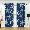 thumbnail image 4 of Lfeey Shell Starfish Cartoon Patterned Blackout Curtains for Children's Bedroom Grommet Curtains, 42x63 inch, Set of 2, 4 of 6