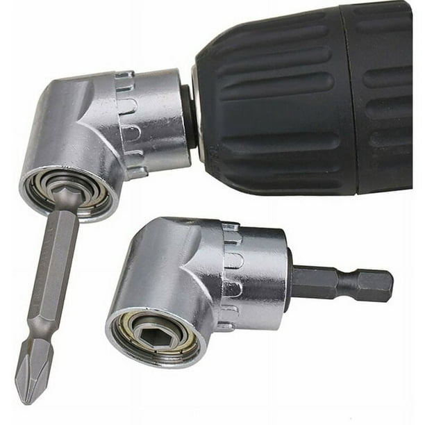 Adaptador de destornillador, soporte para taladro en ángulo recto de 105 grados, adaptador de destornillador y destornillador, unidad de ángulo para destornillador hexagonal de 1/4'', accesorios para