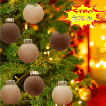 Fwttom 12Pcs Velvet Christmas Balls Ornaments, Christmas Shatterproof Ball with Strings - Christmas Decorations for Xmas Tree, Holiday, Wedding, Party, Christmas Ornaments, 60mm/2.36" (Free Pendant)