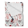 thumbnail image 2 of Modern Soft Flannel Fleece Blanket, Sport Shoes Sneakers Hobby Casual Fashion Teenage Old School Illustration, Cozy Plush for Indoor and Outdoor Use, 70" x 90", Vermilion White Grey, by Ambesonne, 2 of 5