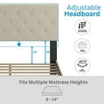 thumbnail image 4 of Boyd Sleep Chloe Off White Linen King Size Fully Upholstered Platform Bed Frame with Adjustable Headboard, 4 of 14