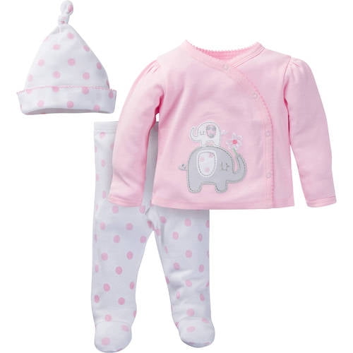 Gerber Gerber Newborn Baby Girl TakeMeHome Outfit Set, 3Piece