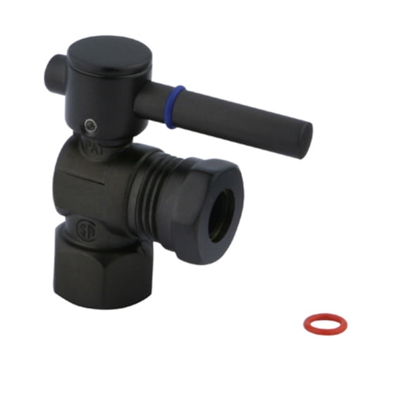 Kingston Brass CC44105DL 1/2" FIP x 1/2" or 7/16" Slip Joint Angle Stop Valve, Oil Rubbed Bronze