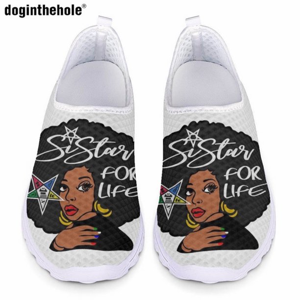 Zapatos casuales de verano para mujer Doginthehole, zapatillas de deporte de la Orden de la Estrella del Este de la Hermandad Griega, zapatos de enfermería de malla ligera y transpirable