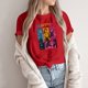 thumbnail image 3 of Pop cazadora para niña Round-Neck Printed Anime Trio Poster T Shirt （Red）, 3 of 3
