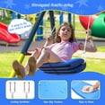 thumbnail image 4 of Mersco 2-in-1 Swing Set for Backyard with Stand, Swing Heavy Duty 440lbs Metal Outdoor Swing Stand, Contain 1 Saucer 32" and 1 Belt Seat 26.2" for Playground, Backyard Playset, 4 of 12