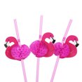 thumbnail image 5 of Pajitas de plástico con forma de panal de abeja, diseño de flamenco y piña, estilo decorativo para fiestas, 50 unidades, 5 of 5