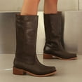 thumbnail image 4 of Women's Knee High Square Toe Block Heel Long Wide Riding Pull On Boots, 4 of 9