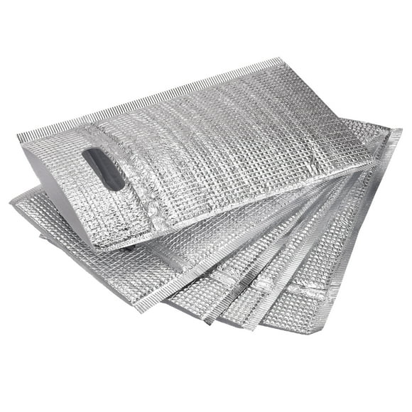 Bolsas de aislamiento térmico reutilizables Uxcell, bolsa de aluminio de 12x8 pulgadas con algodón perlado, 5 piezas
