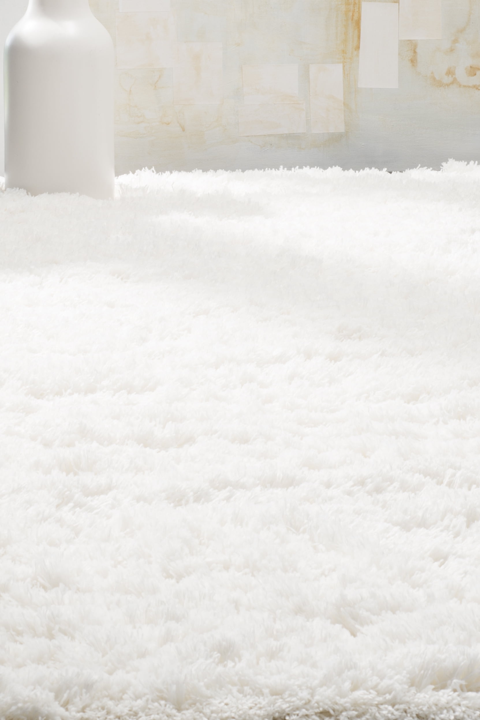 SAFAVIEH Polar Abbot Solid Plush Shag Area Rug, White, 11' x 15'